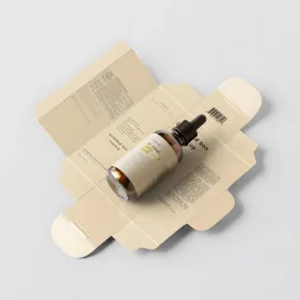Unfolded Box and Amber Glass Dropper Bottle 04